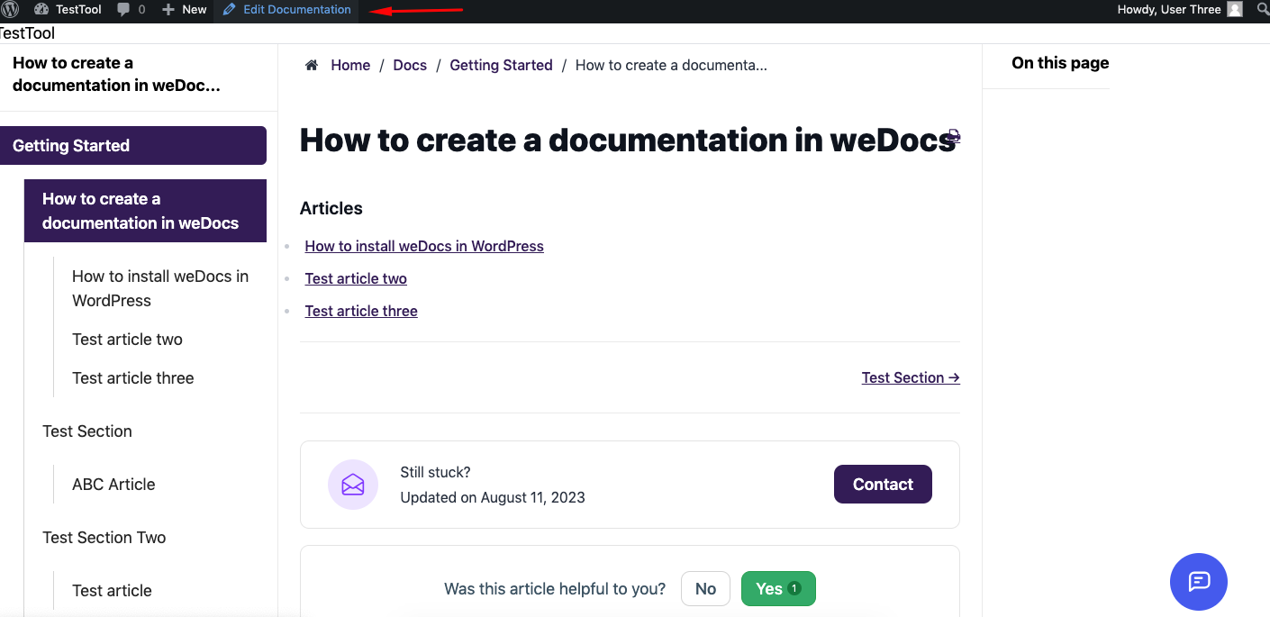 Editing documentation as a editor