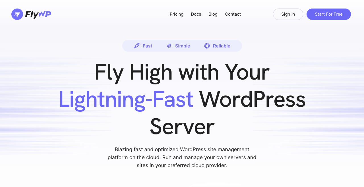 Launch Lightning-Fast Wp Sites With Your Server on Flywp!  