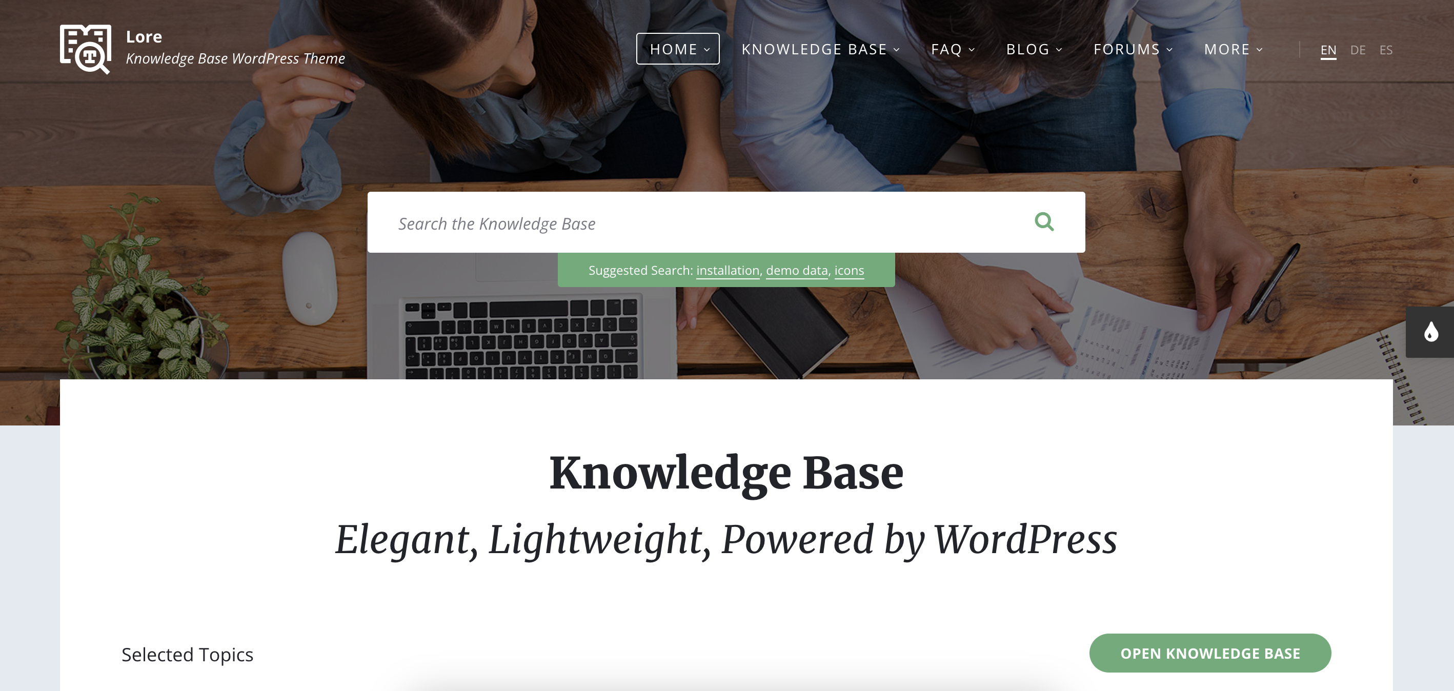 Lore: Knowledge Base WordPress Theme