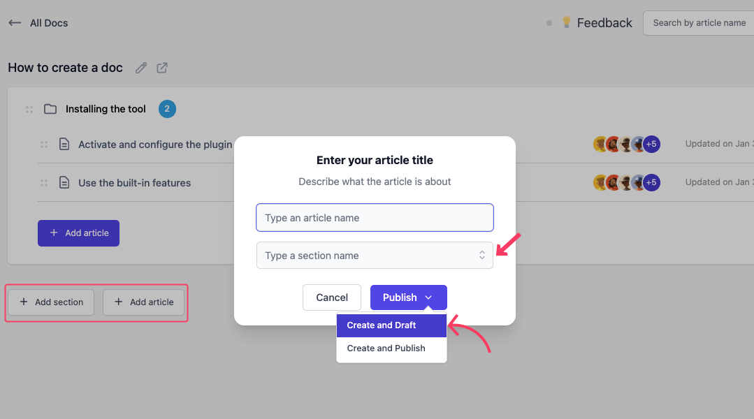 Enter Your Article And Section Name