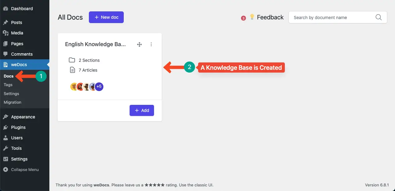 A knowledge base is created