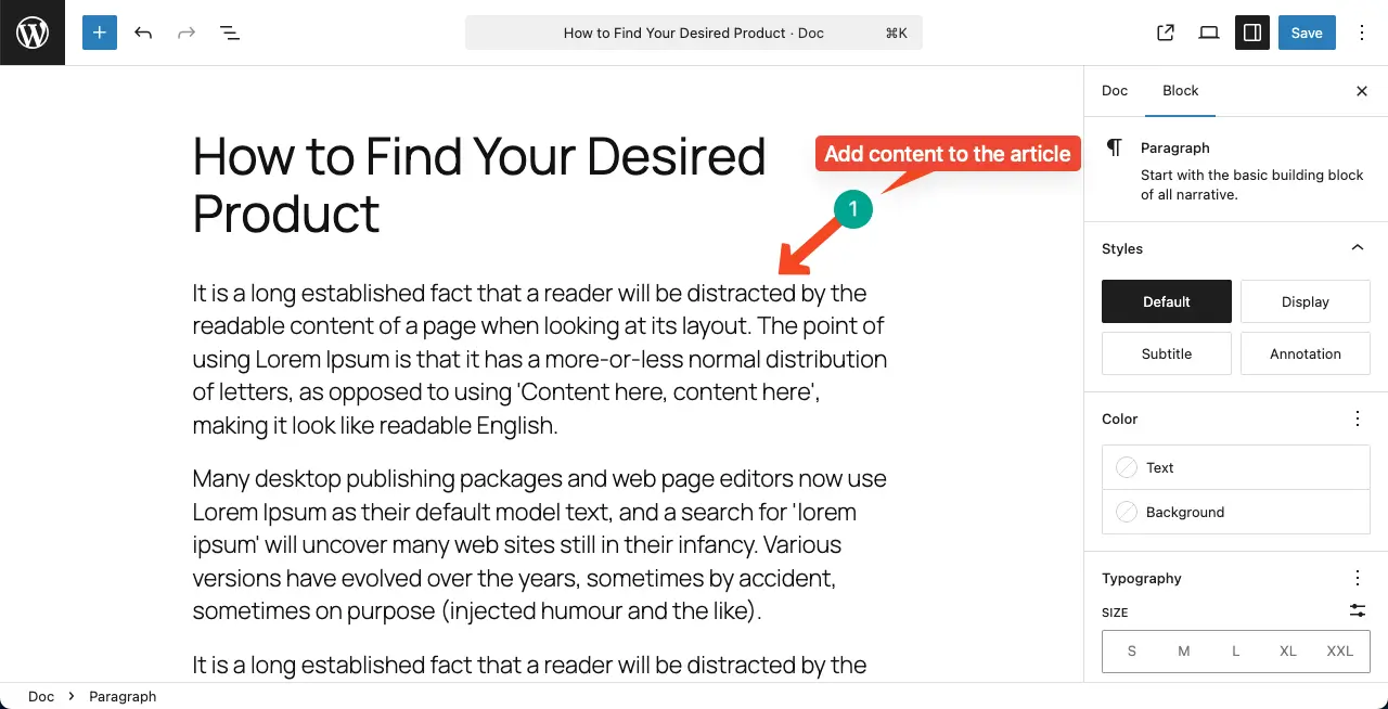 Add content to the knowledge base article