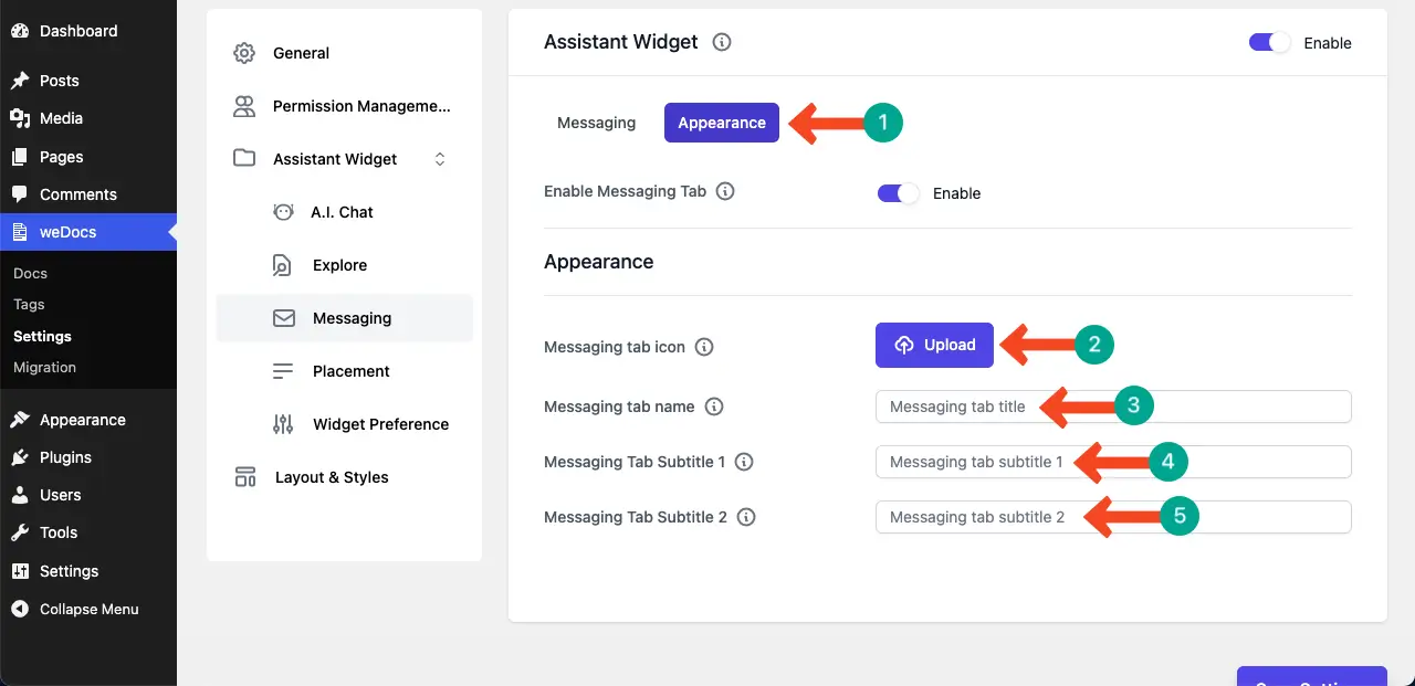 Customize appearance for the floating contact form