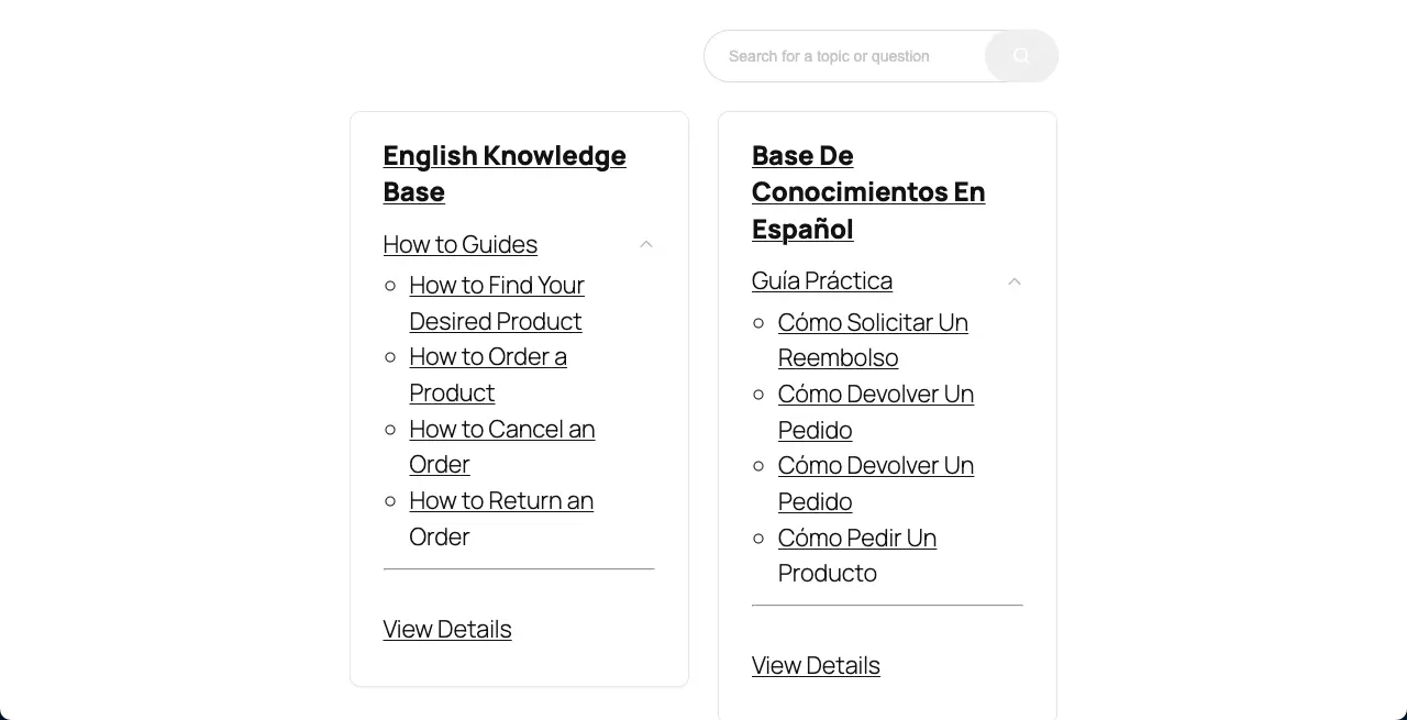 Knowledge base is previewed