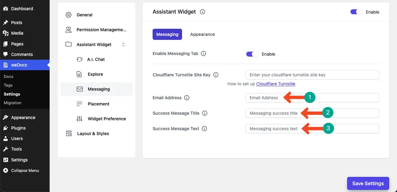 Write Placeholders for the Contact Form Fields