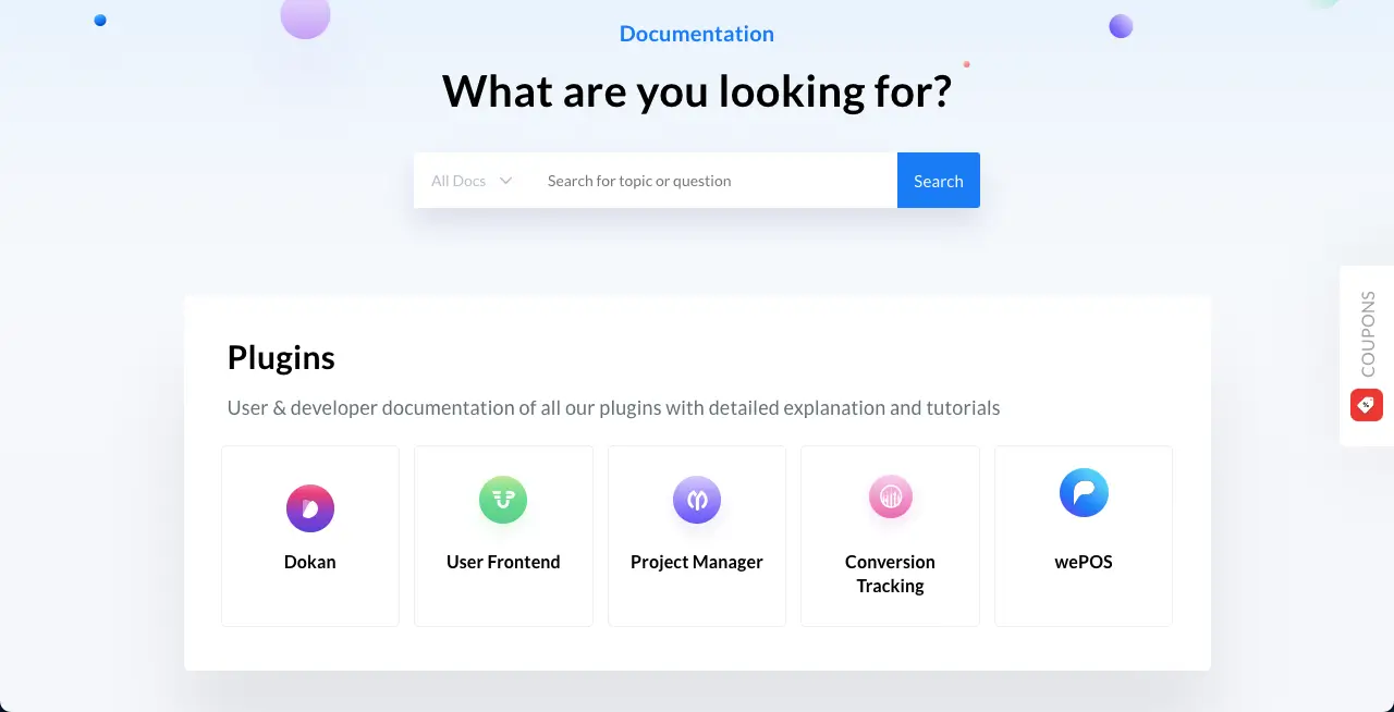 Wedevs knowledge base page