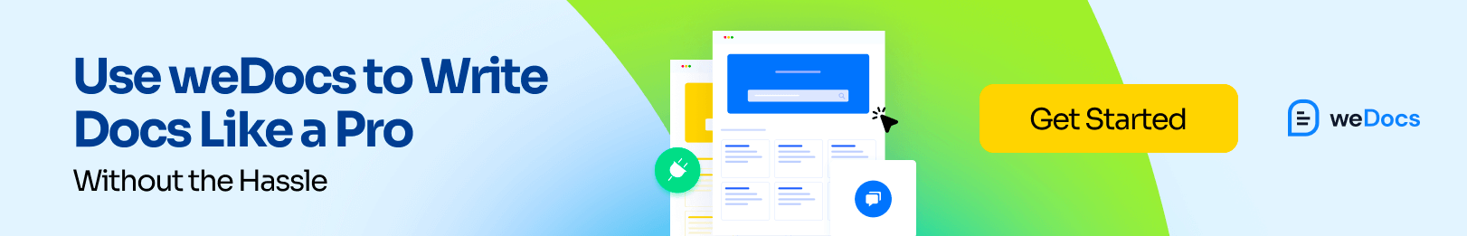 Use wedocs to write docs like a pro, without the hassle