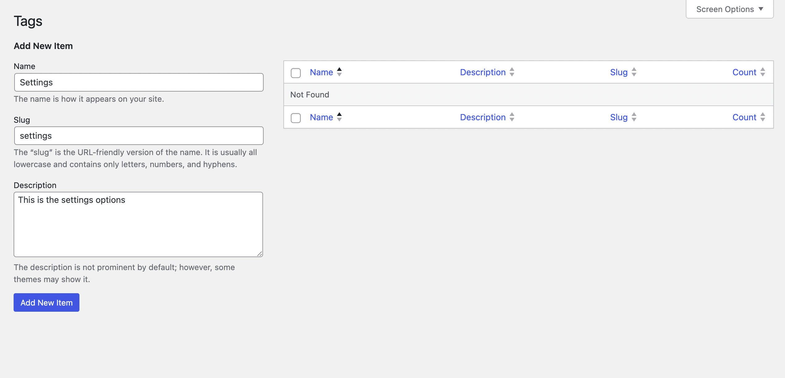 This is a screenshot of tag added