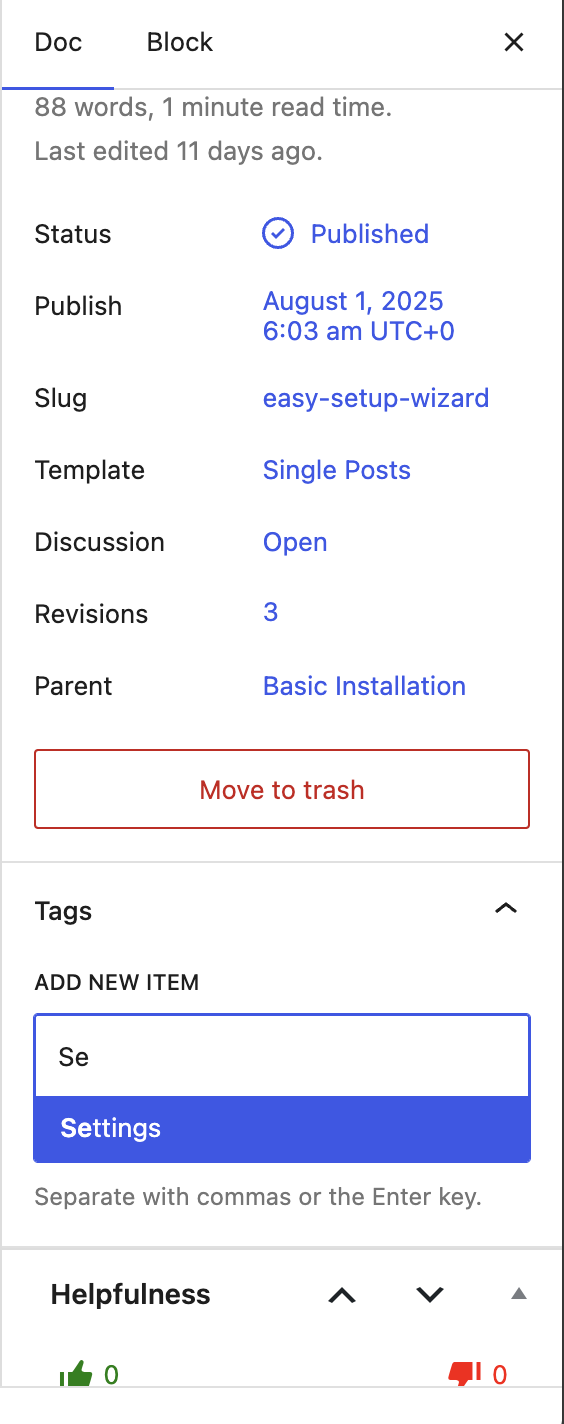 This is a screenshot of tag in the editor