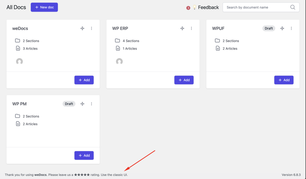 This is a screenshot of classi UI button