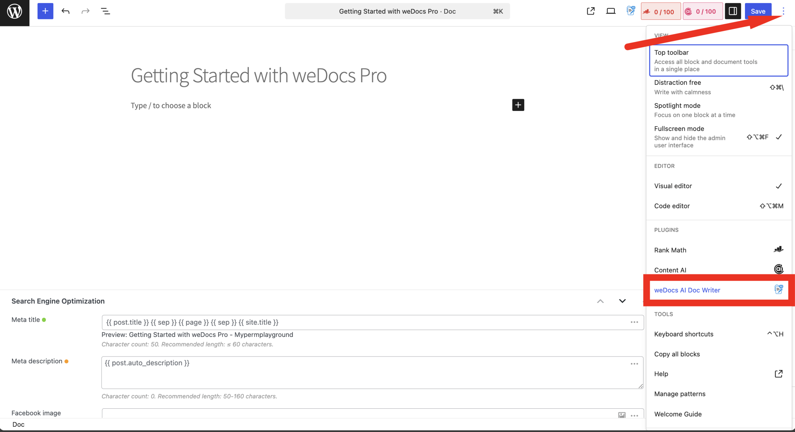 AI Doc Writer in Editor
