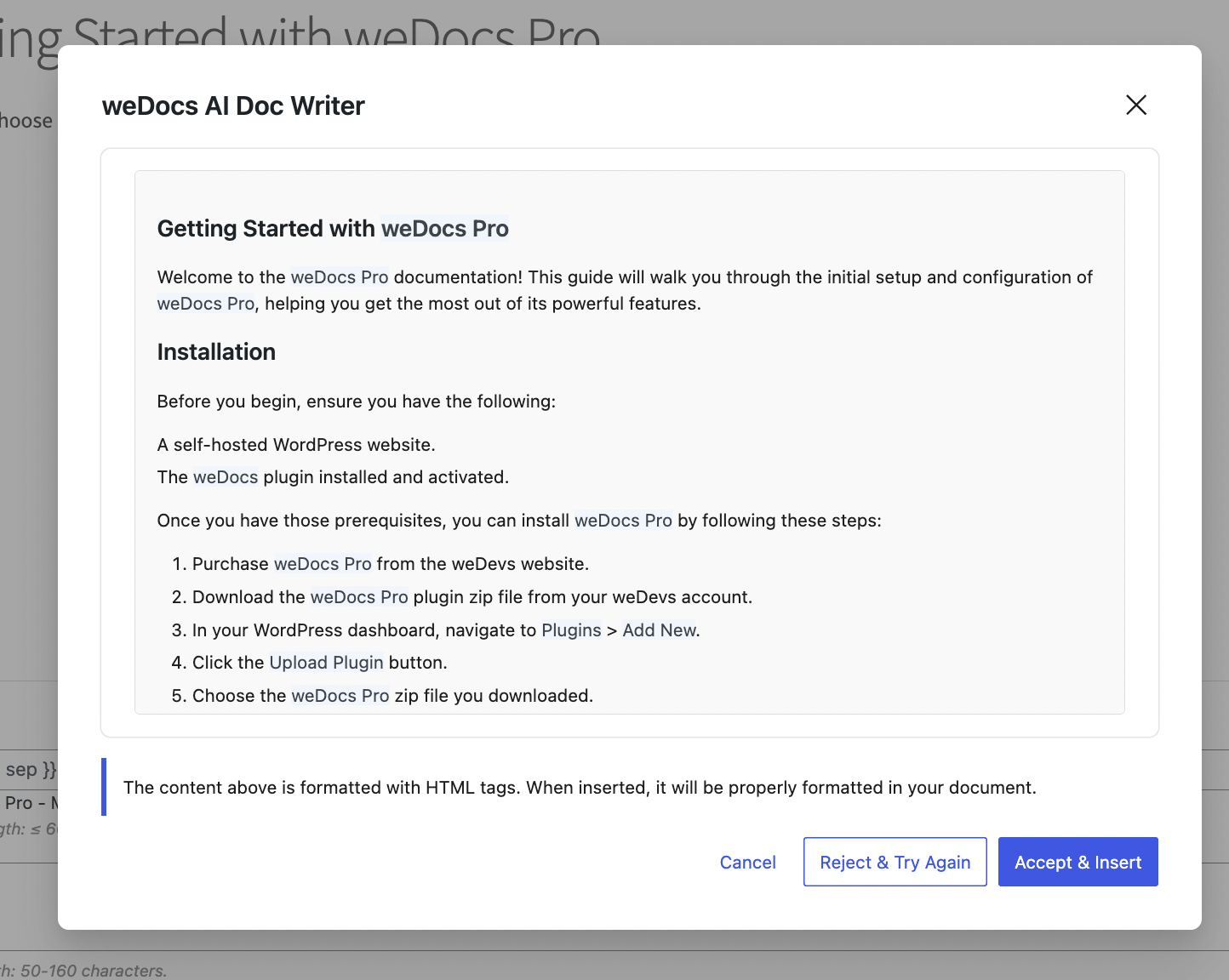 This is a screenshot of Aceept and Insert