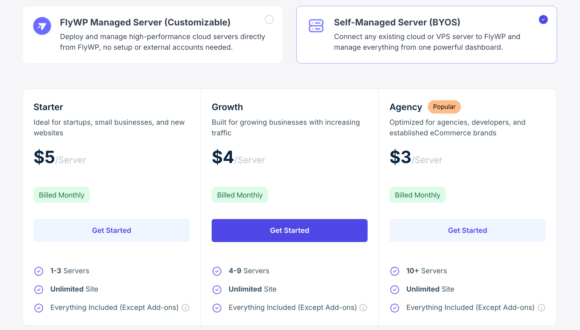 Pricing of flywp