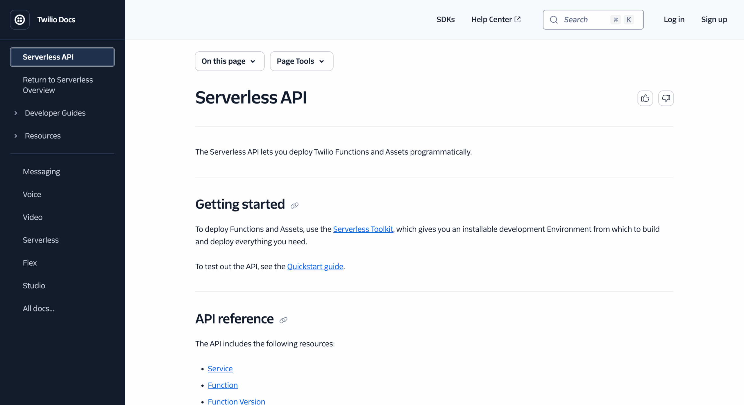Twilio API documentation