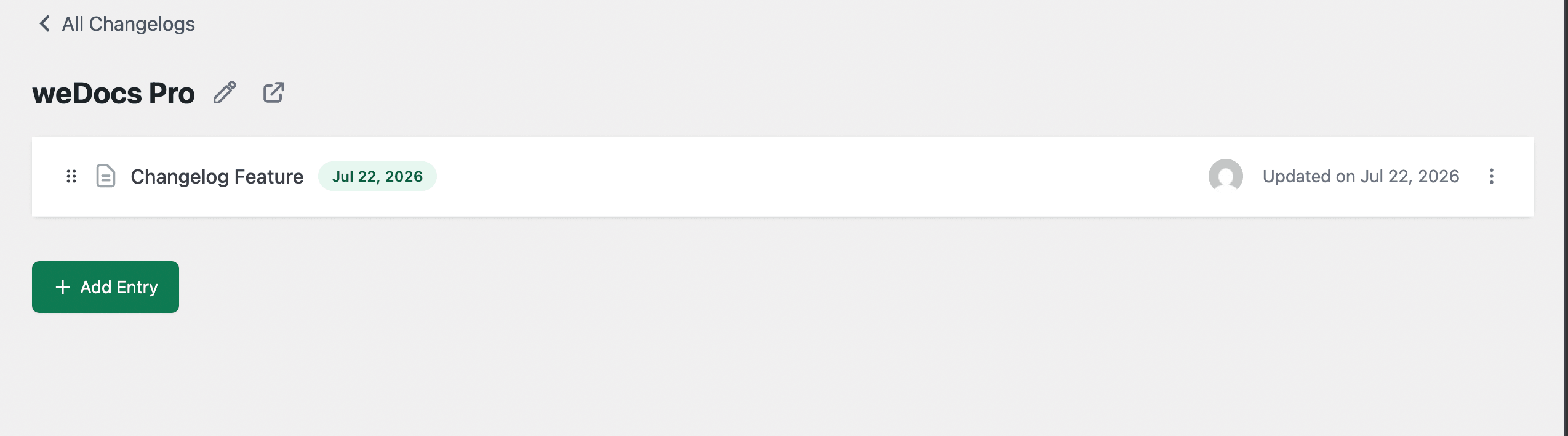 Entries Created
