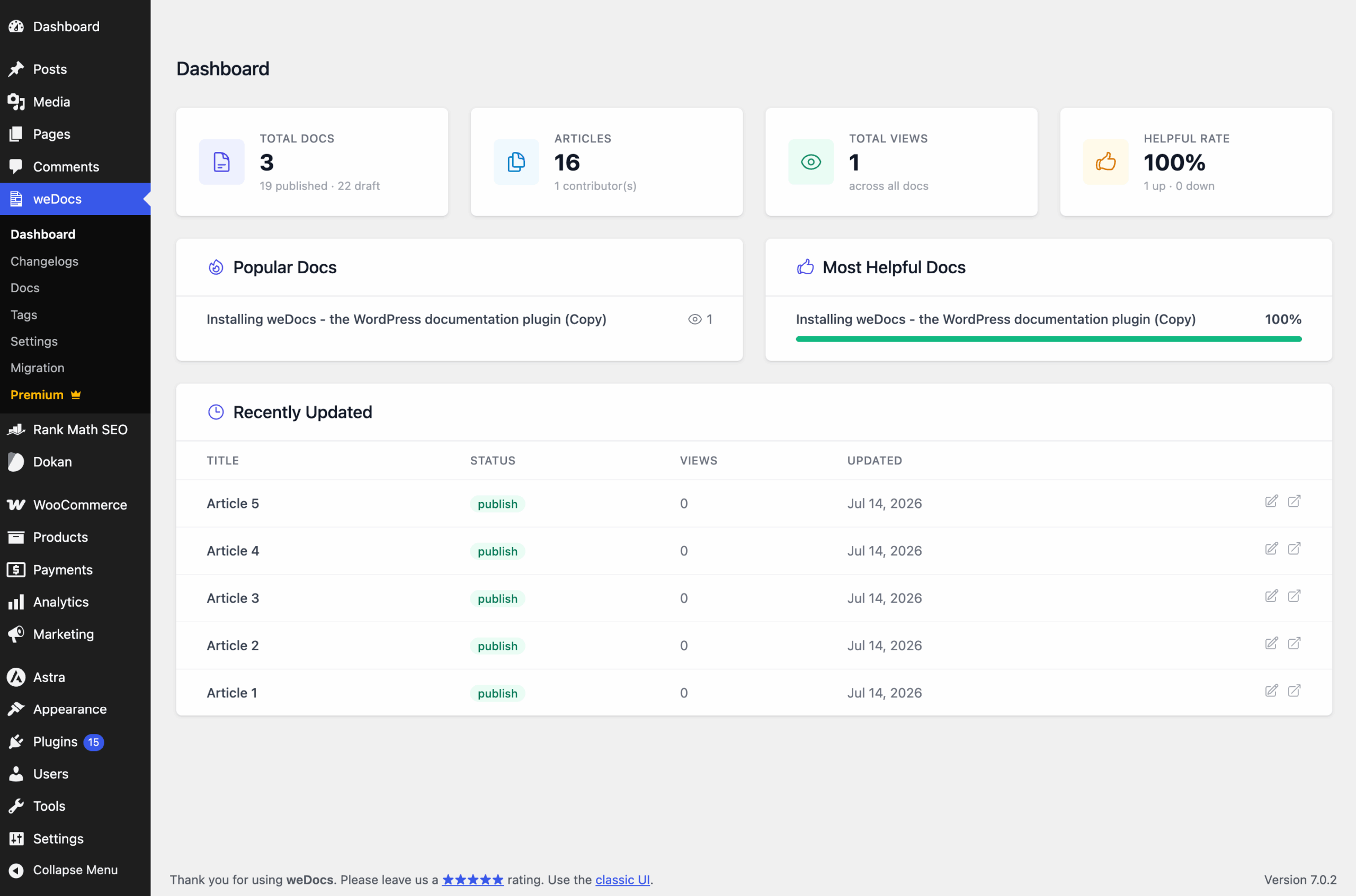 Free Dashboard