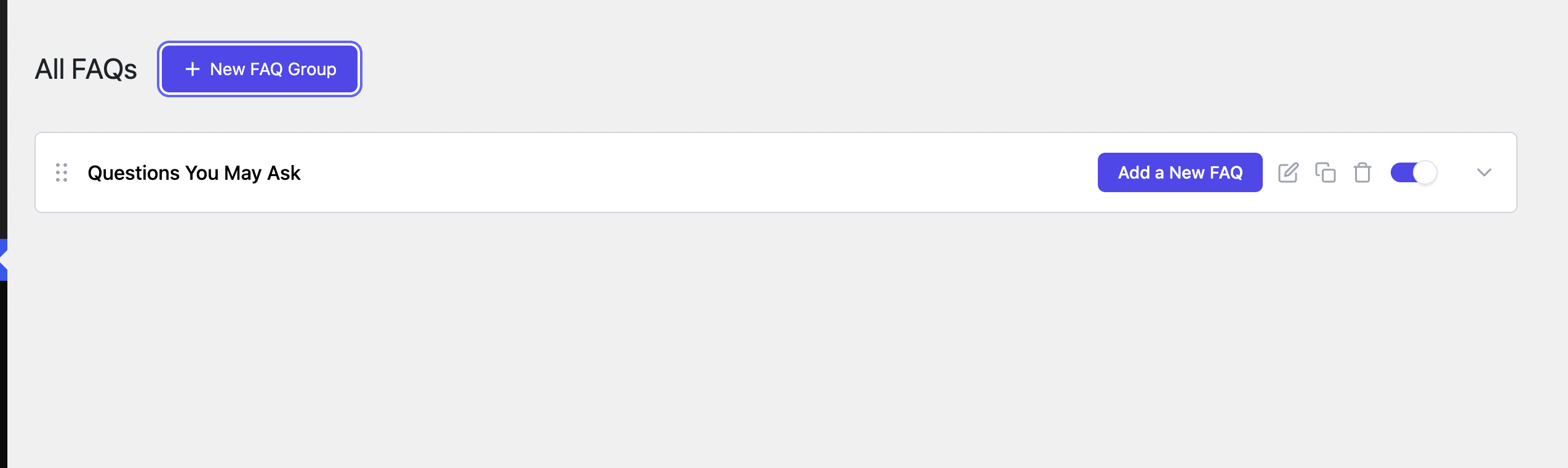 New FAQ group created