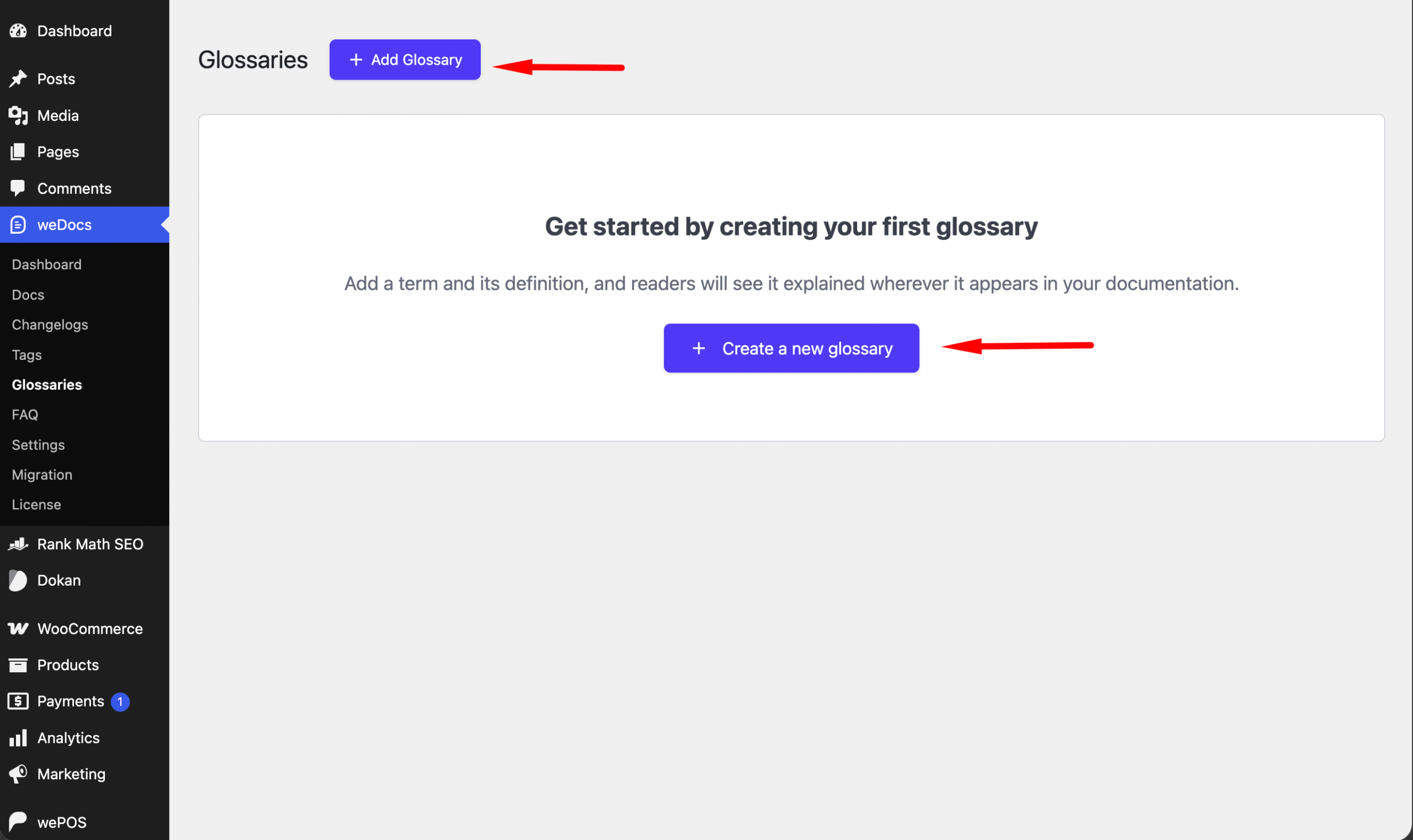 Creating Glossary Button