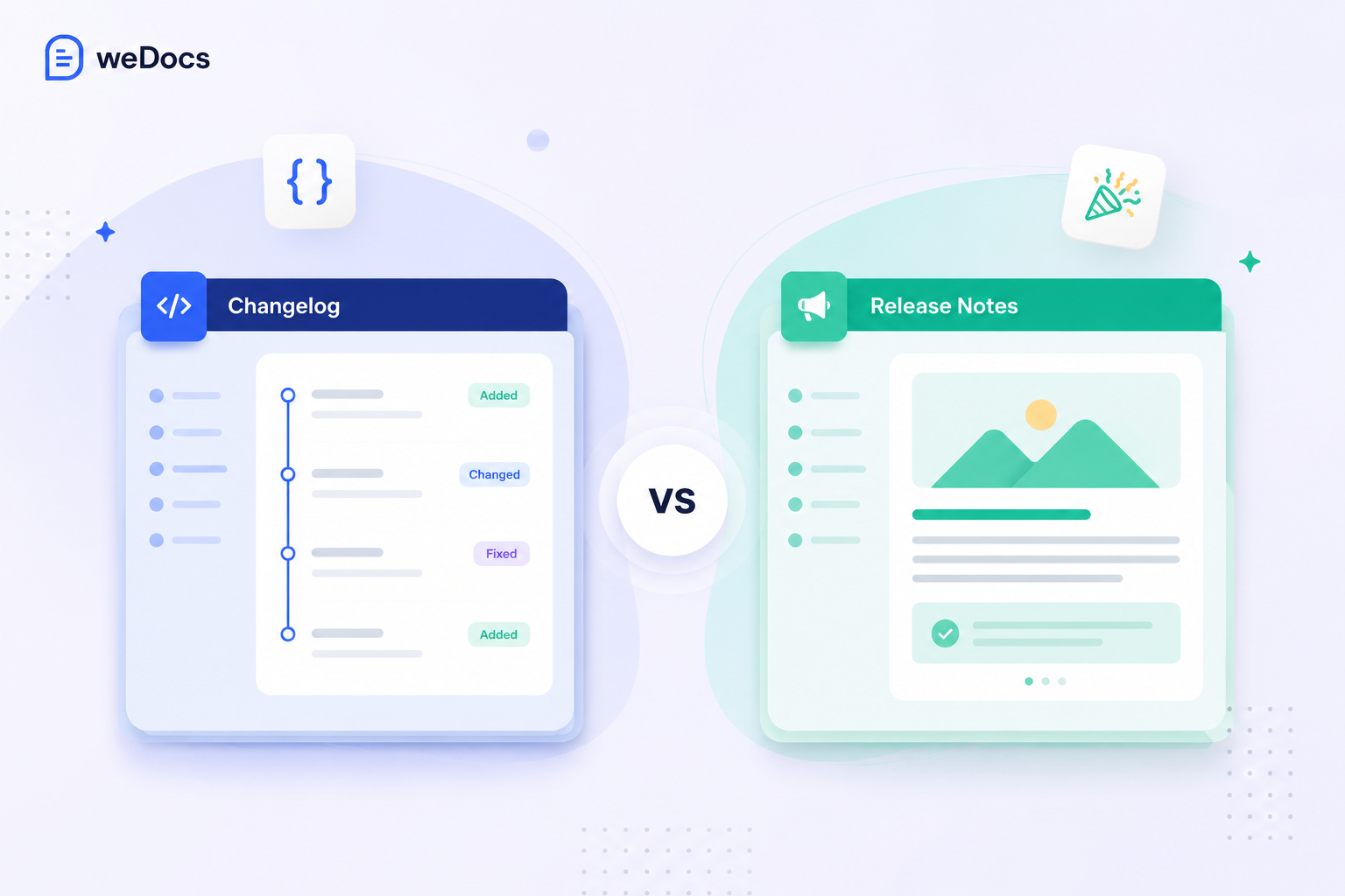 This is an illustration of changelog vs release note