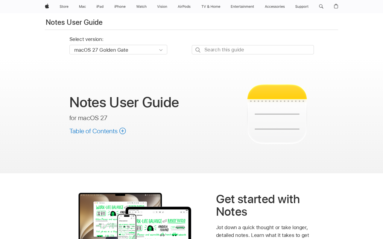 Apple Notes note taking app screenshot