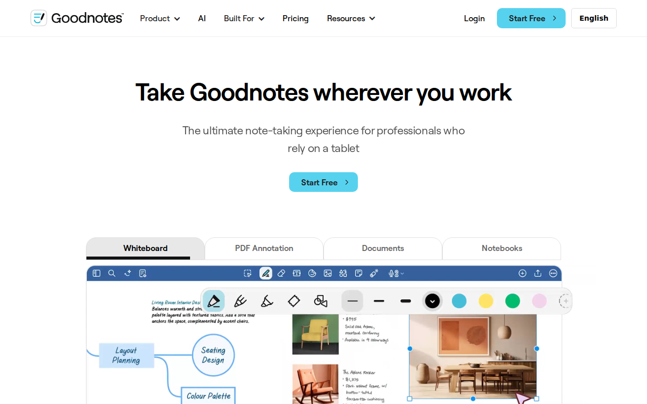 Goodnotes note taking app screenshot